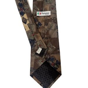 Tiziano‎ Milano Men's Tie 100% Italien Silk Multicolor Silk-Soie